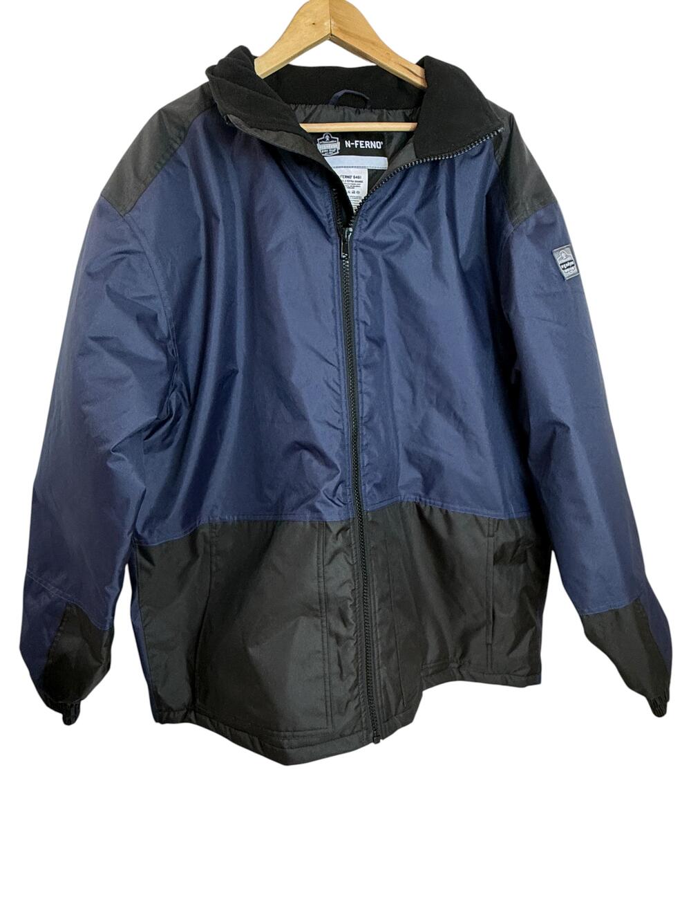 Ergodyne N-Ferno Jacket Mens XL Blue Black Insulated Freezer Hooded Work 6461